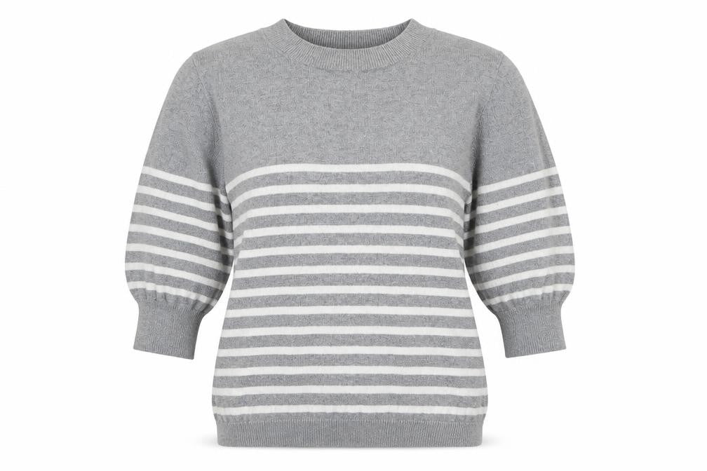 Atmosphere Womens Grey Striped Knit Pullover Jumper Size 8