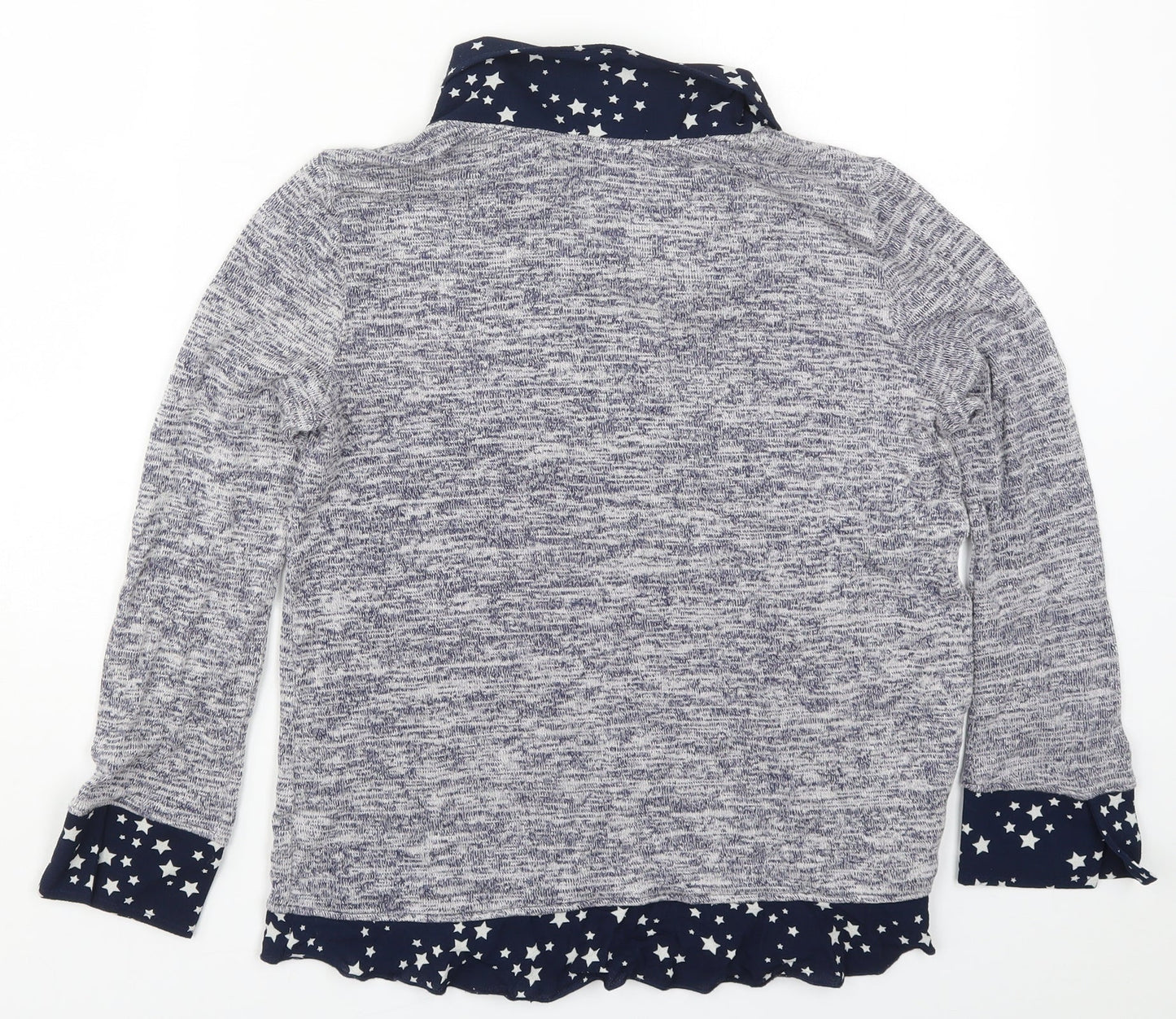 Pebble & Stone Womens Blue  Rayon Pullover Jumper Size S  - Stars