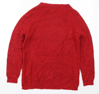 Preloved M&Co Womens Red  Knit Pullover Jumper Size 14 - Back