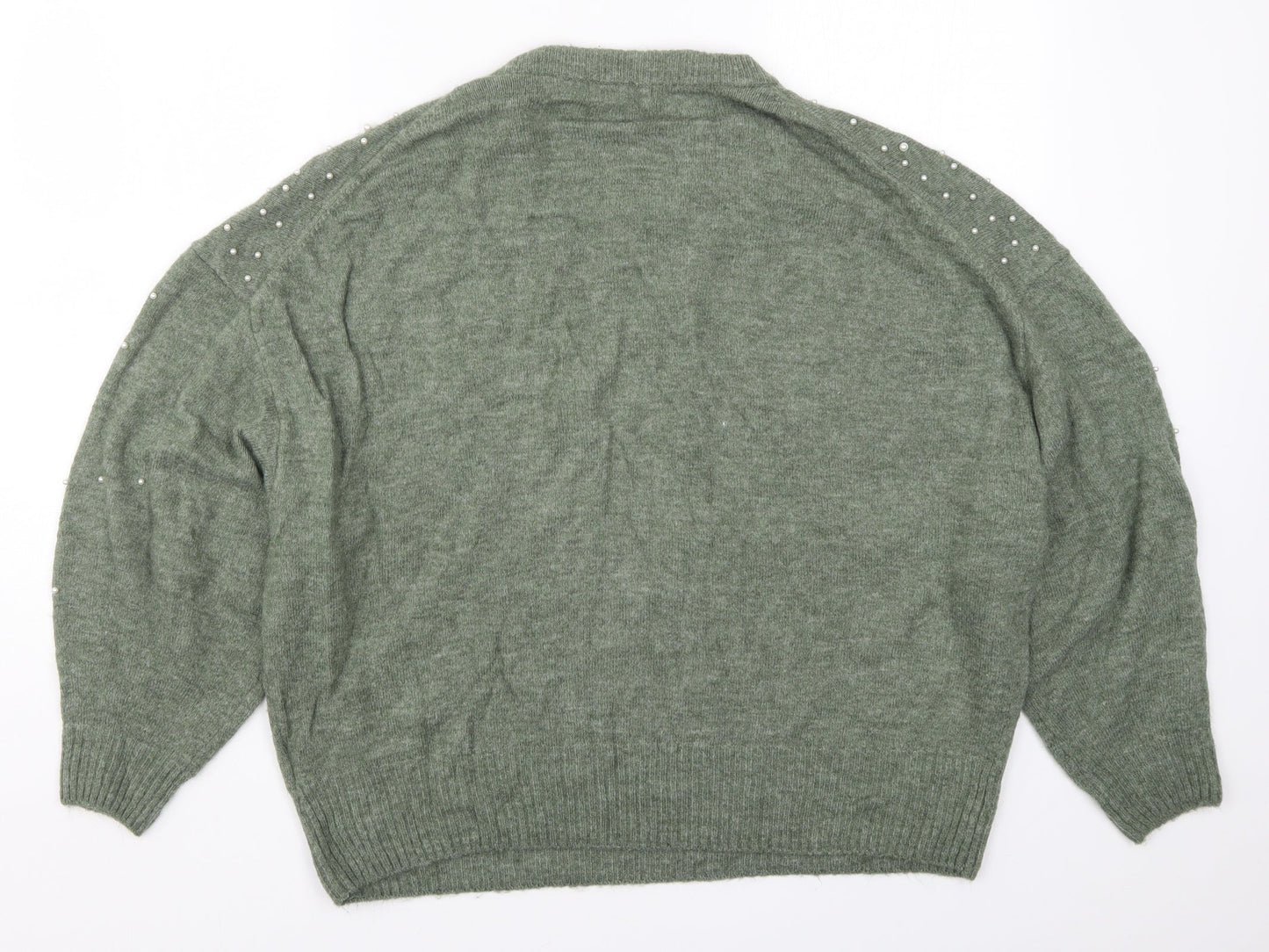 H&M Womens Green  Knit Pullover Jumper Size M