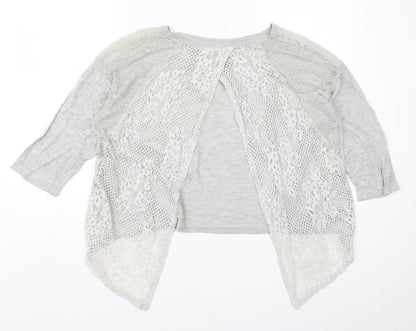 River Island Womens Grey  Lace Basic T-Shirt Size 10