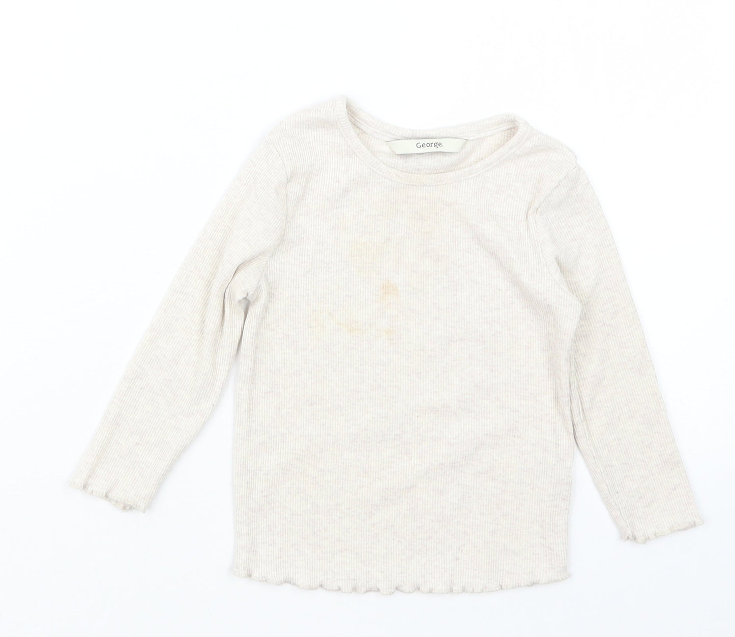 George Girls Beige   Basic T-Shirt Size 12-18 Months