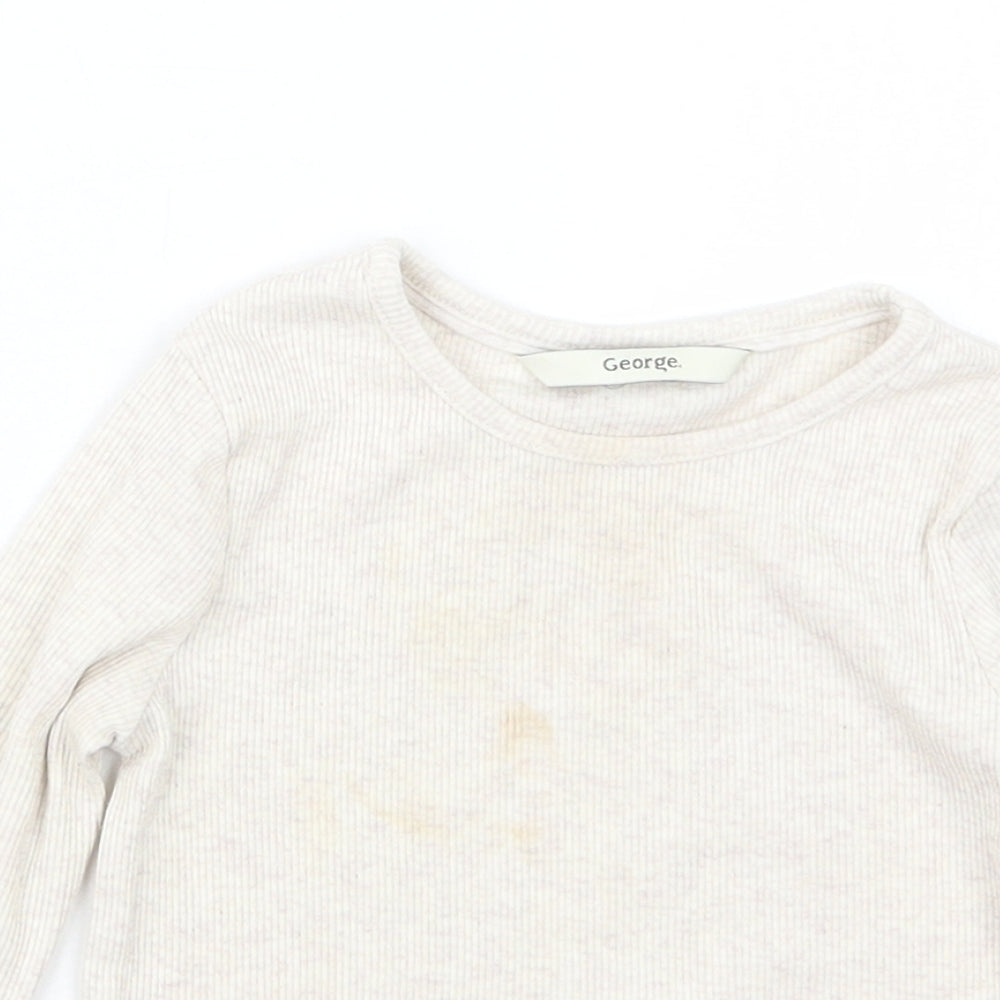 George Girls Beige   Basic T-Shirt Size 12-18 Months