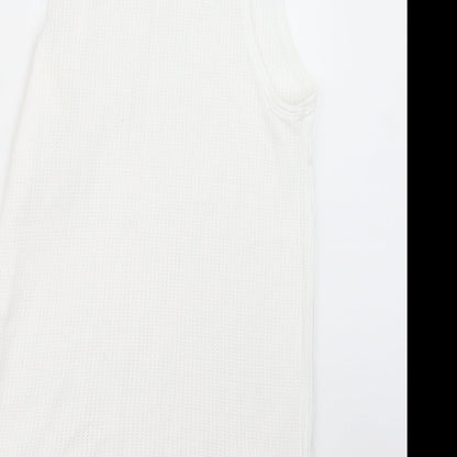 Marks & Spencer Womens White  Knit Basic T-Shirt Size S  - Long