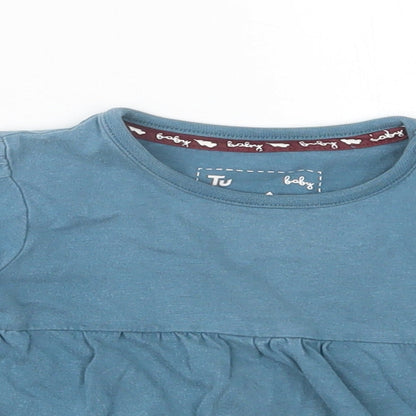 Tu Girls Blue   Basic T-Shirt Size 9-12 Months