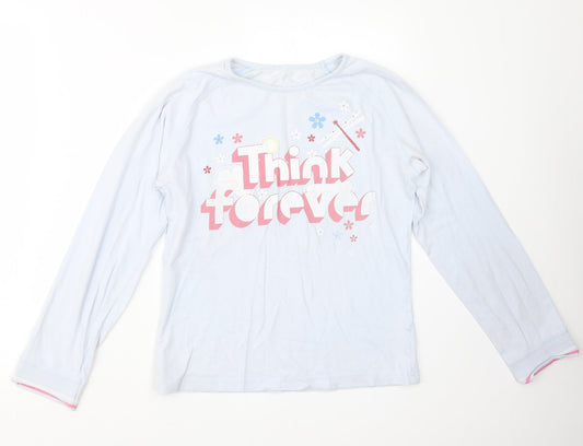 Marks and Spencer Girls Blue Geometric  Top Pyjama Top Size 13-14 Years