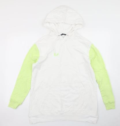 Preloved M&S Womens White Colourblock  Pullover Hoodie Size 12 - Front