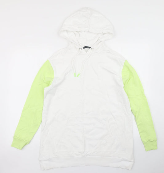 M&S Womens White Colourblock  Pullover Hoodie Size 12