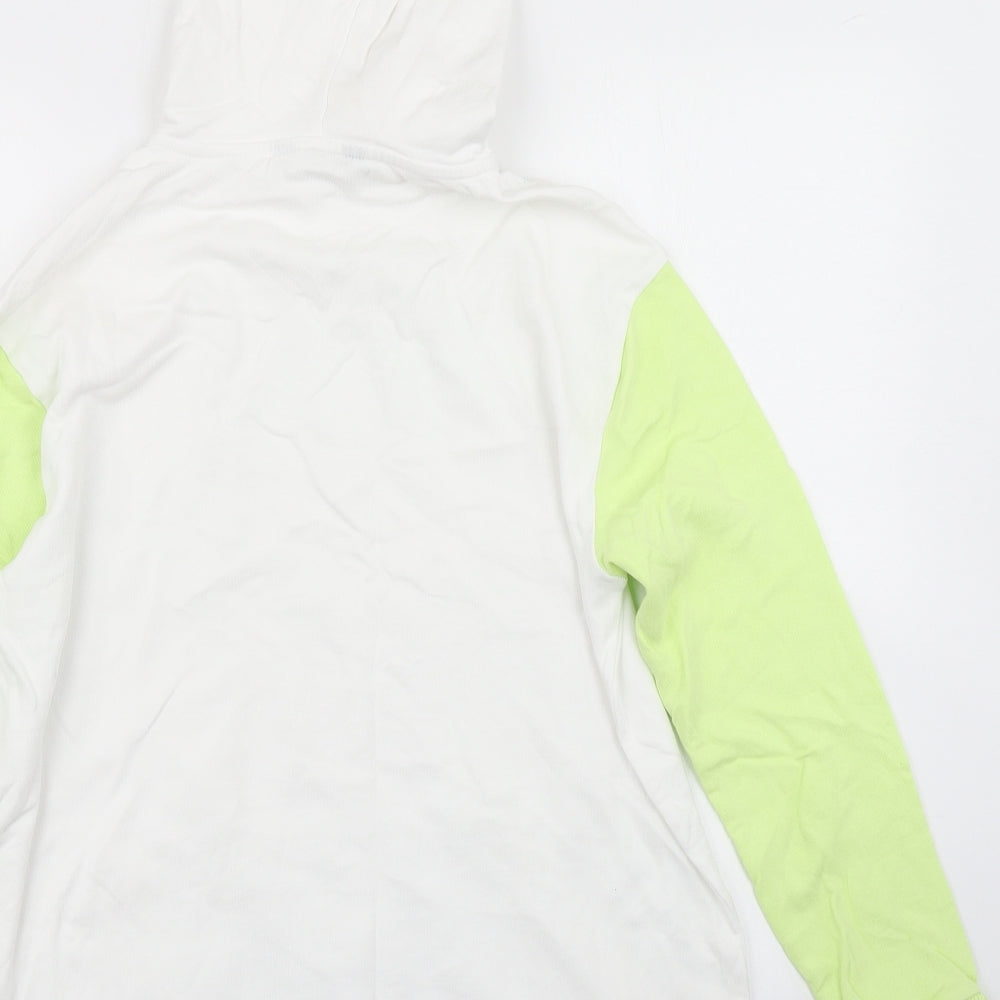 M&S Womens White Colourblock  Pullover Hoodie Size 12