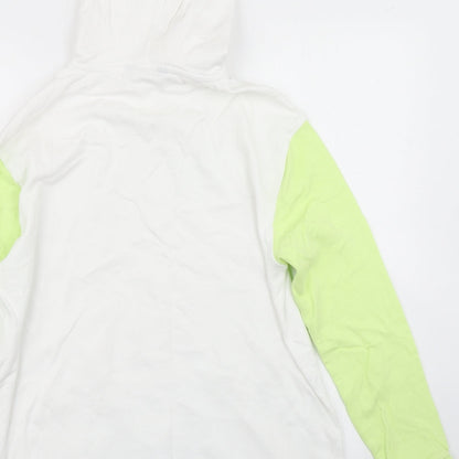 Preloved M&S Womens White Colourblock  Pullover Hoodie Size 12 - Label