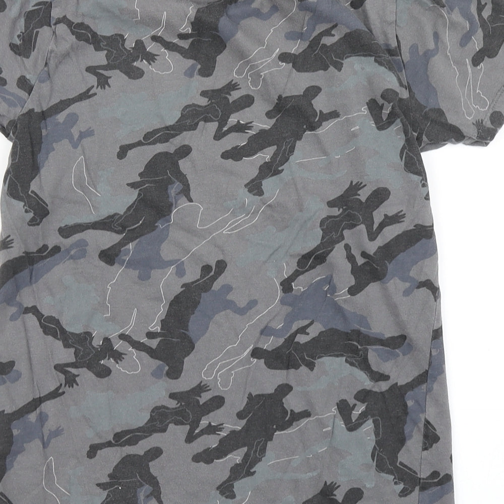 Pep & Co Boys Grey Camouflage  Basic T-Shirt Size S  - Fortnite