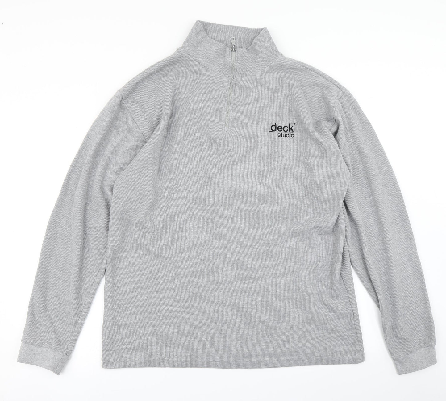 deck Mens Grey   Pullover Sweatshirt Size L