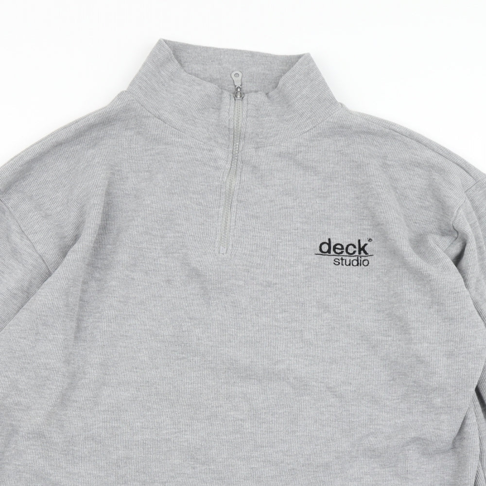 deck Mens Grey   Pullover Sweatshirt Size L