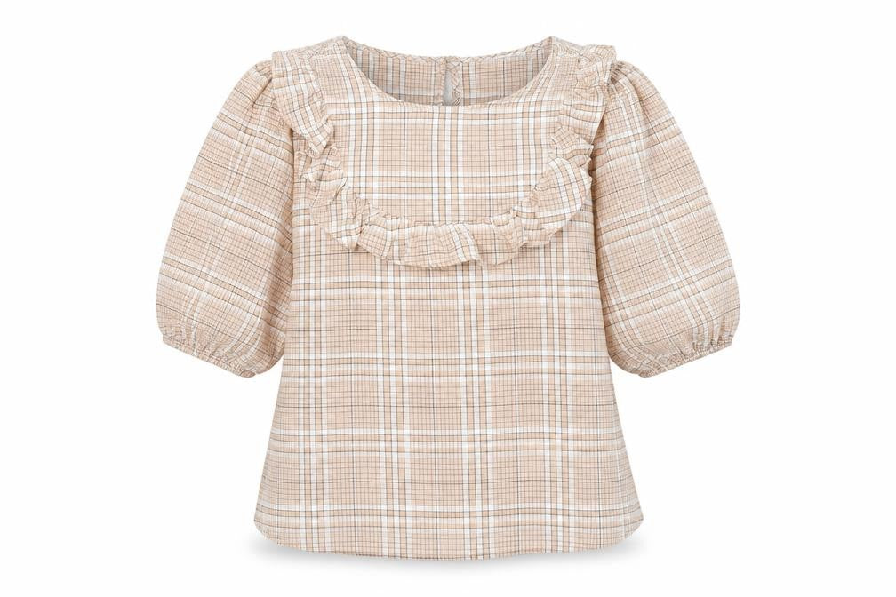 Papaya Womens Brown Plaid  Basic Blouse Size 12