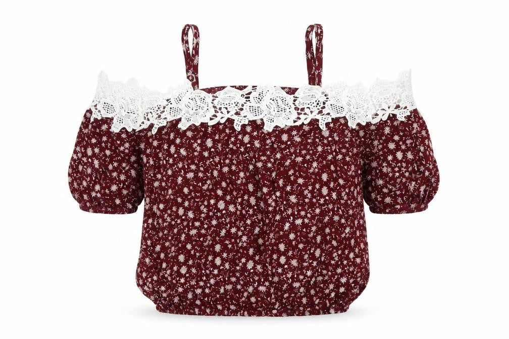 Boohoo Womens Red Floral  Basic Blouse Size 8