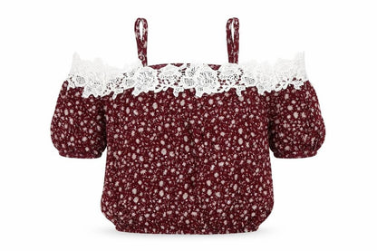 Boohoo Womens Red Floral  Basic Blouse Size 8