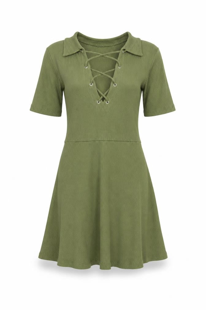 H&M Womens Green   Fit & Flare  Size 6