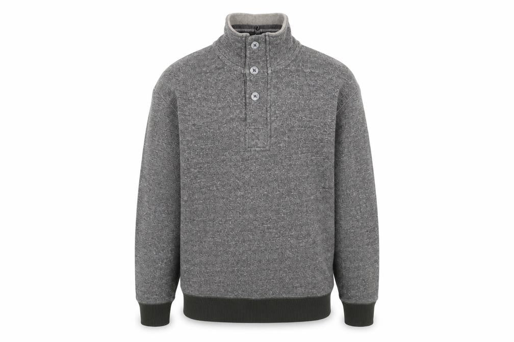 Sand Stone Mens Grey   Henley Jumper Size M