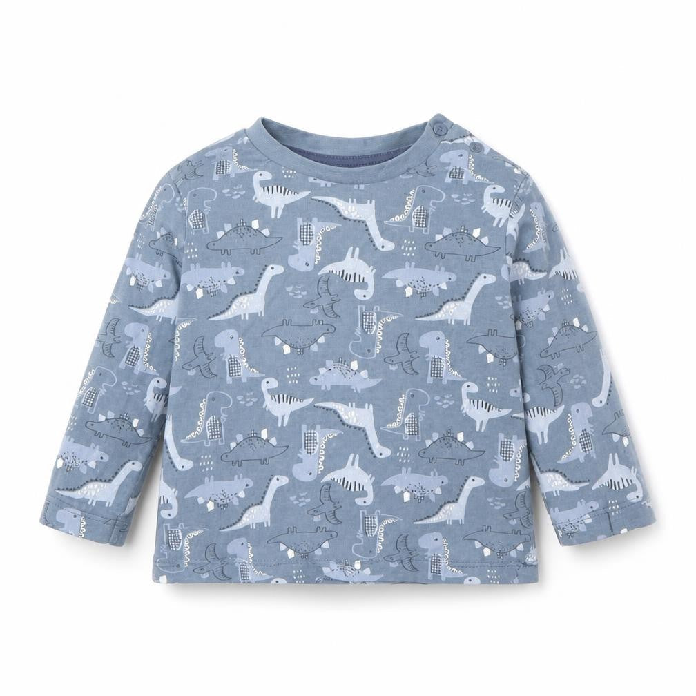 Preworn Baby Blue Animal Print  Basic T-Shirt Size 12 Months