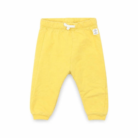 Marks & Spencer Girls Yellow   Jogger Trousers Size 12 Months