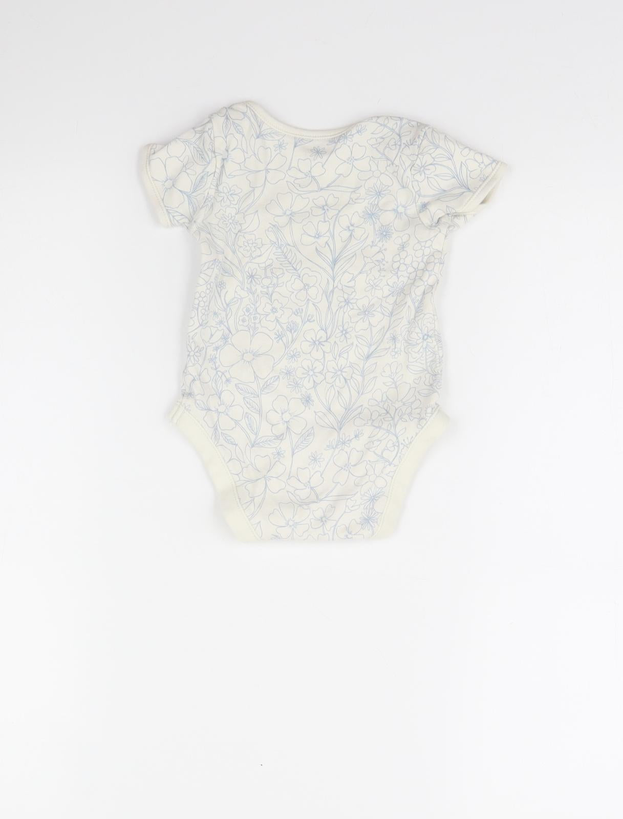 George Baby White Floral  Babygrow One-Piece Size 12 Months