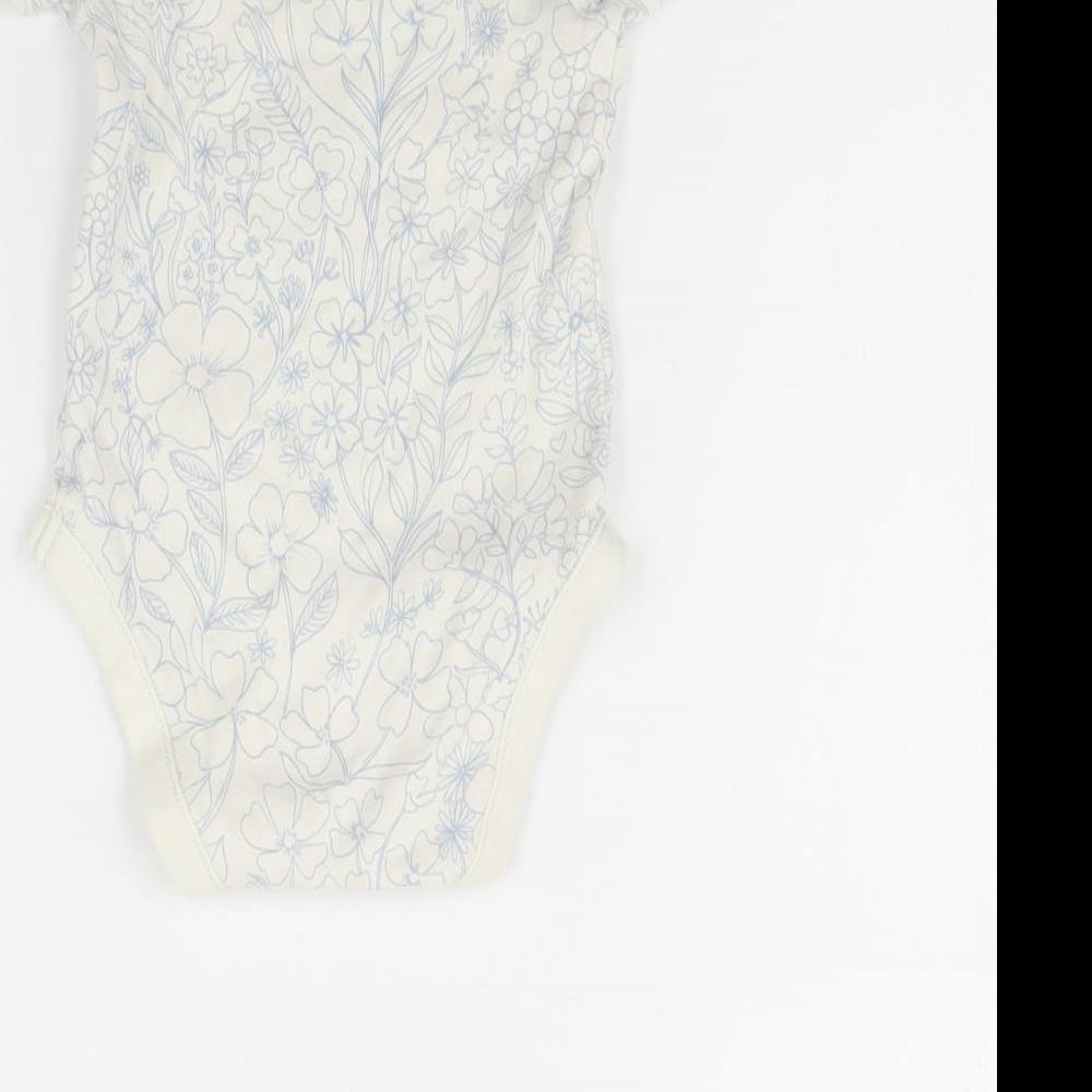 George Baby White Floral  Babygrow One-Piece Size 12 Months