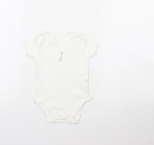 Matalan Baby White   Babygrow One-Piece Size 6-9 Months  - Giraffe