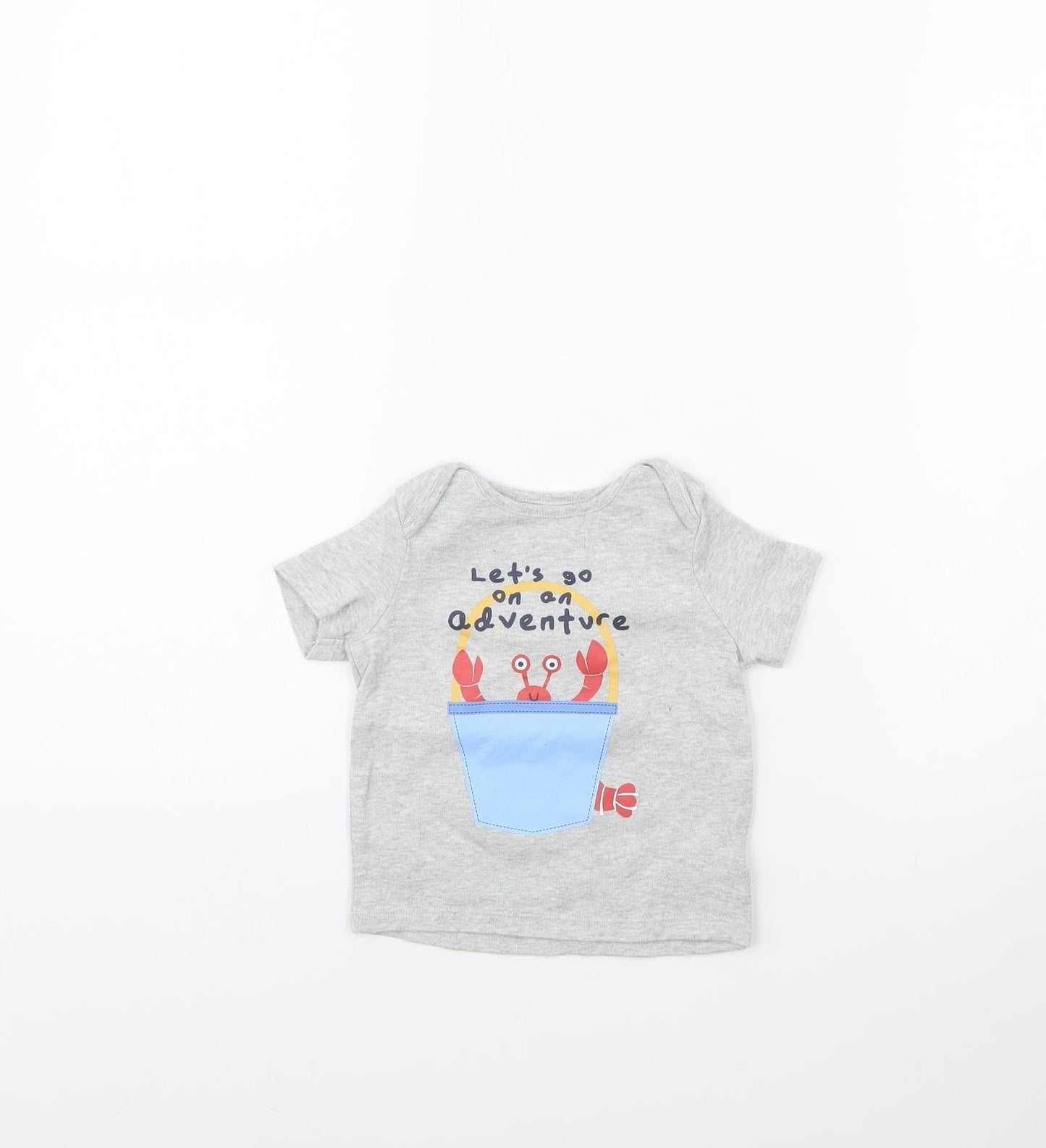 Fred & FLo Baby Grey   Basic T-Shirt Size 9-12 Months