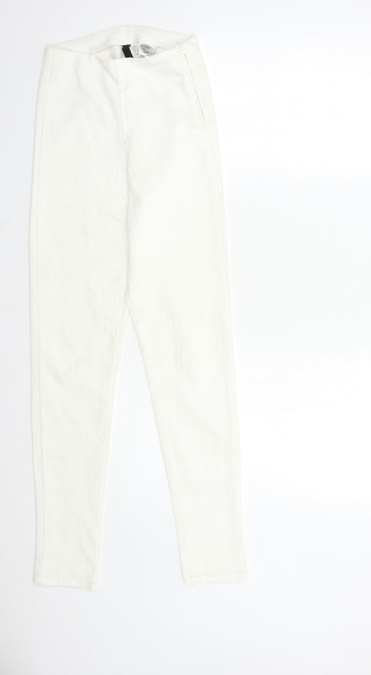 H&M Womens White  Denim Skinny Jeans Size 6 L27 in