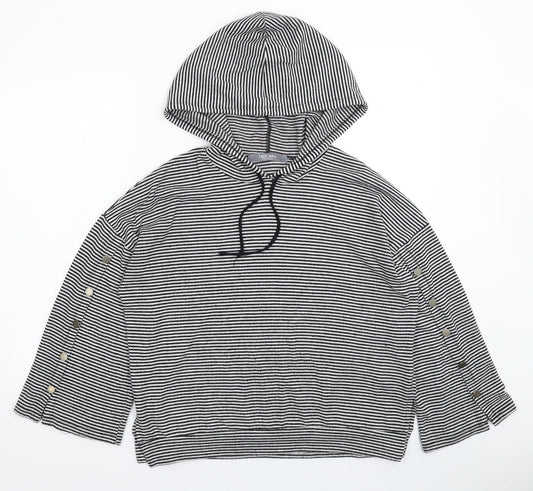 COIN 1804 Womens Multicoloured Striped  Pullover Hoodie Size S
