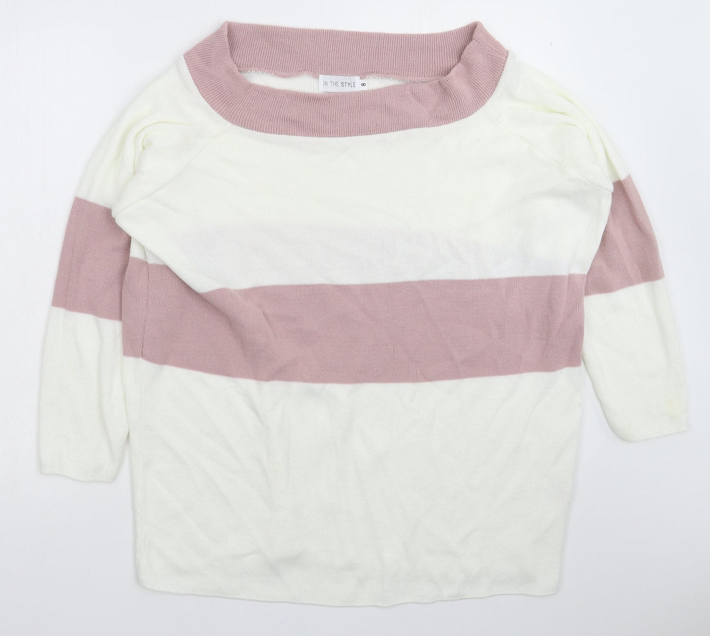 In the Style Womens White  Knit Pullover Jumper Size 8  - Oversized