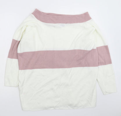 In the Style Womens White  Knit Pullover Jumper Size 8  - Oversized