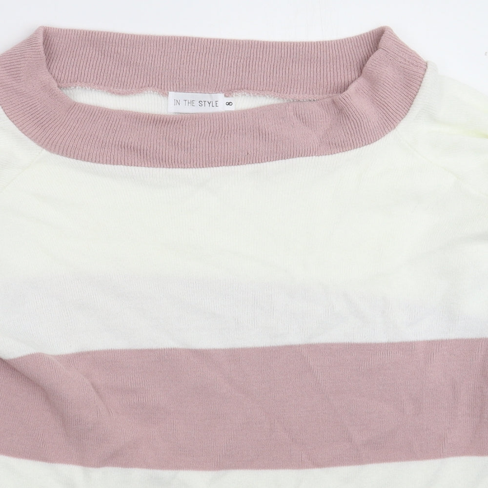 In the Style Womens White  Knit Pullover Jumper Size 8  - Oversized