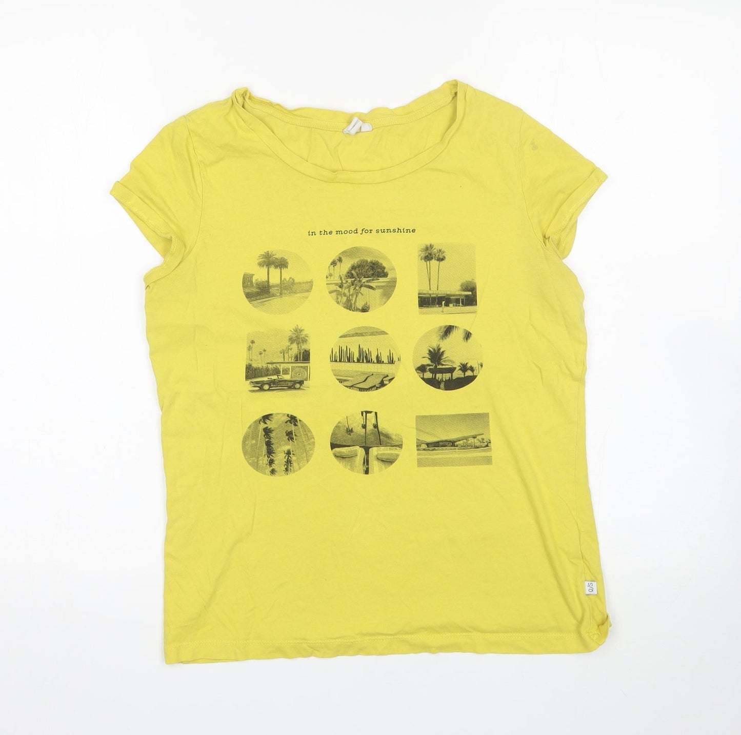 Q/S Womens Yellow   Basic T-Shirt Size M