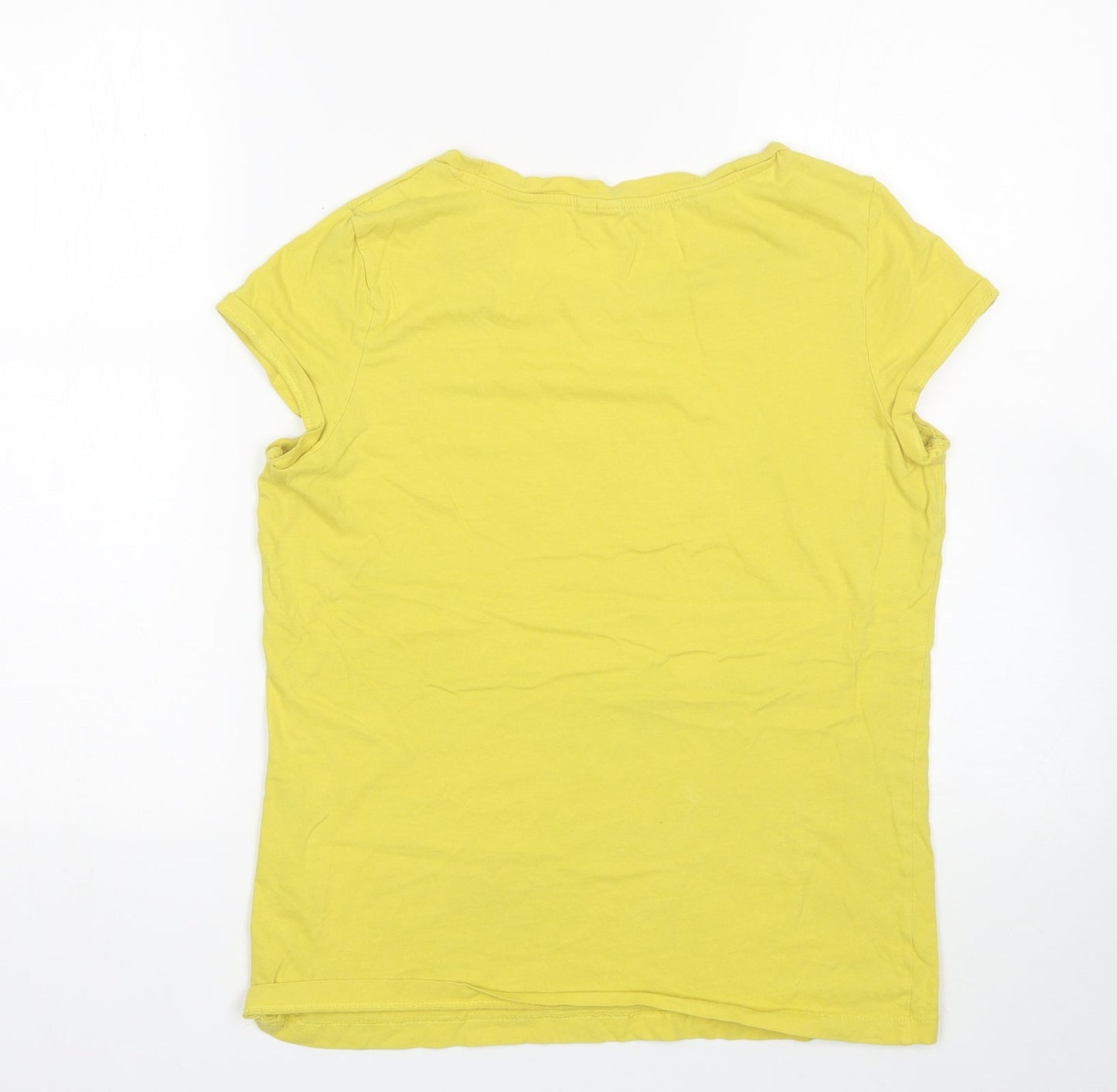 Q/S Womens Yellow   Basic T-Shirt Size M