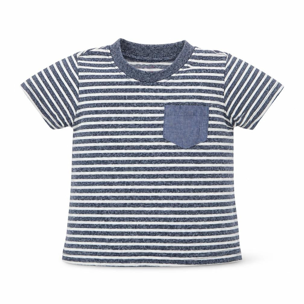 Primark Boys Blue Striped  Basic T-Shirt Size 9-12 Months