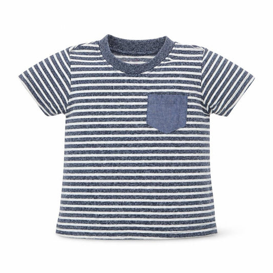 Primark Boys Blue Striped  Basic T-Shirt Size 9-12 Months