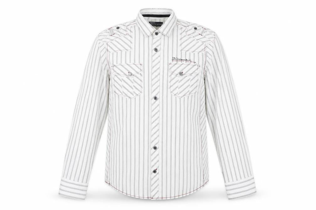 NEXT Mens White Striped   Button-Up Size M