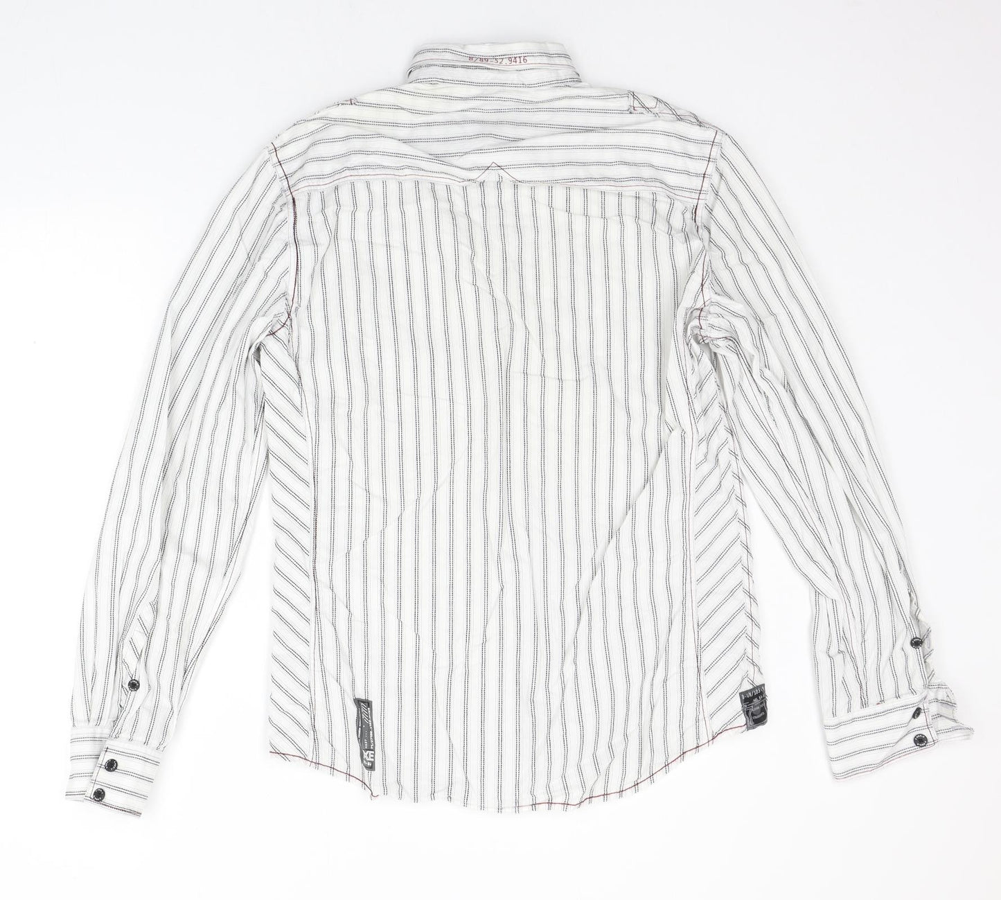 NEXT Mens White Striped   Button-Up Size M
