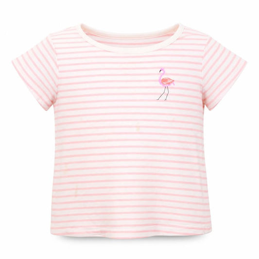 F&F Baby Pink Striped  Basic T-Shirt Size 18-24 Months  - flamingo
