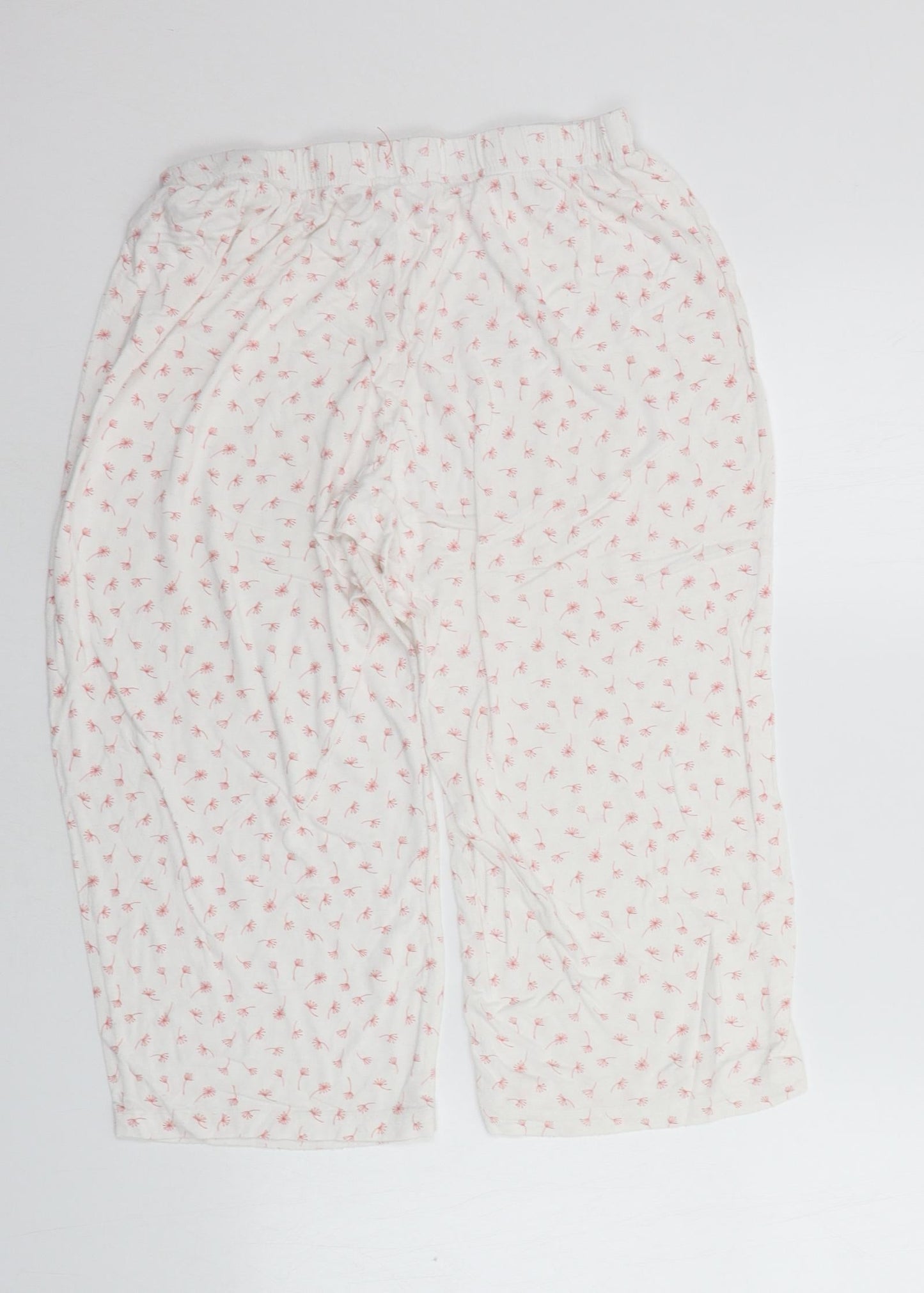 George Womens White Geometric  Top Lounge Pants Size 12