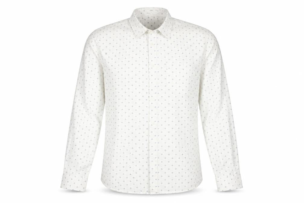 New Look Mens White Geometric   Button-Up Size L