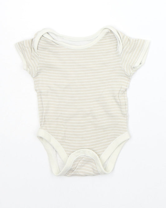 George Baby Beige Striped  Babygrow One-Piece Size 6-9 Months