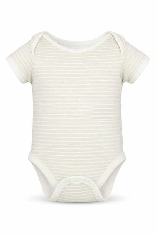 George Baby Beige Striped  Babygrow One-Piece Size 6-9 Months