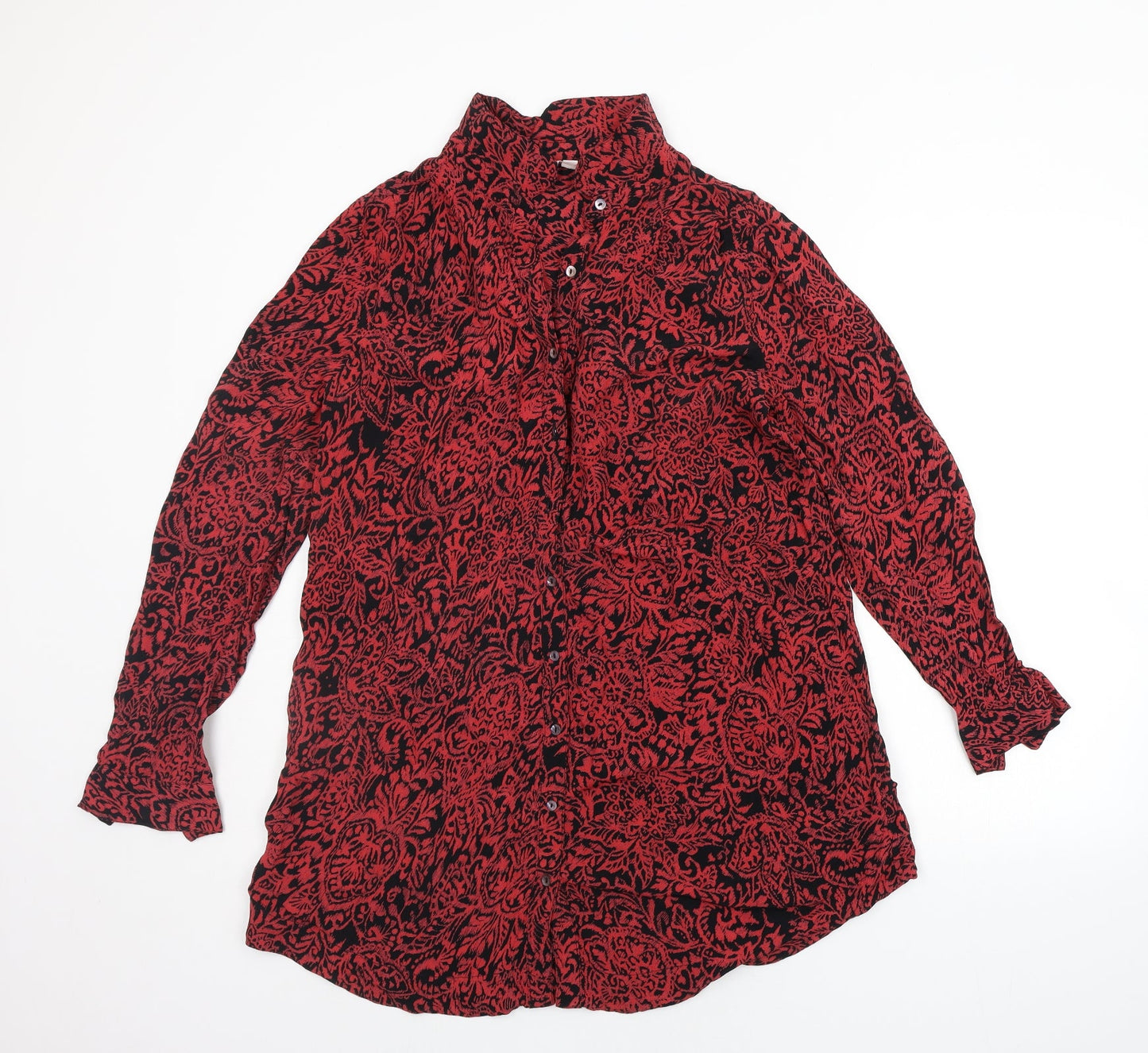 Monsoon Womens Red Geometric  Shirt Dress  Size M