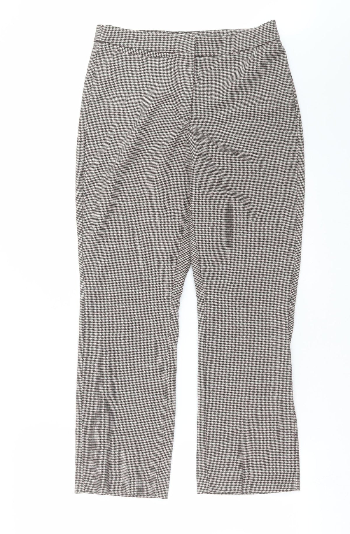 VILA Womens Purple Houndstooth  Trousers  Size 8 L28 in