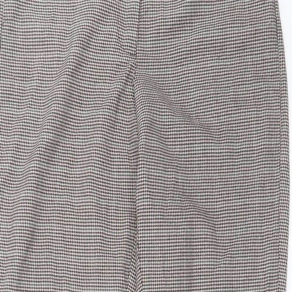 VILA Womens Purple Houndstooth  Trousers  Size 8 L28 in