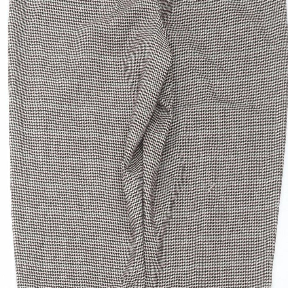 VILA Womens Purple Houndstooth  Trousers  Size 8 L28 in