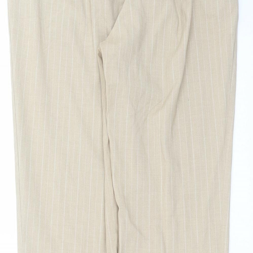 Stradivarius Womens Beige Striped  Trousers  Size S L28 in