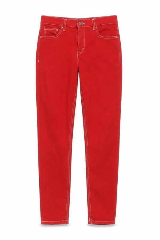 Topshop Womens Red  Denim Skinny Jeans Size 30 in L27 in